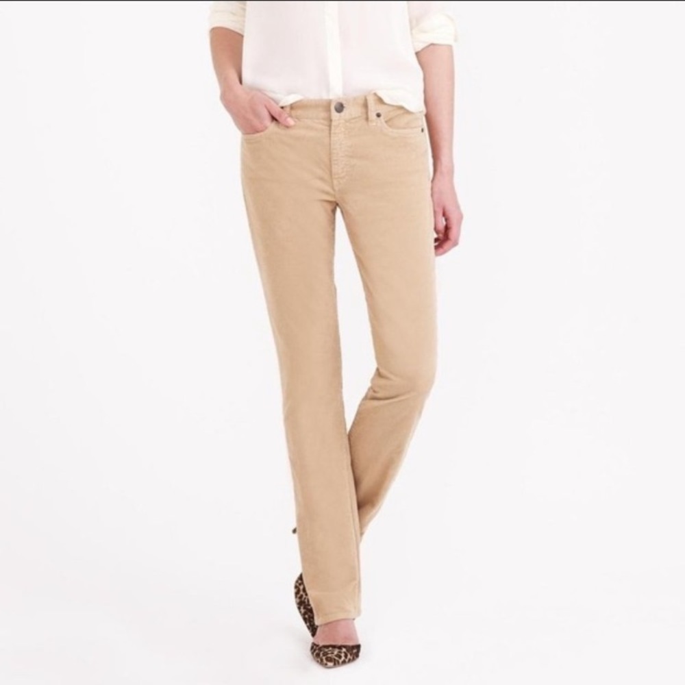 J. Crew stretch tan Straight leg corduroy pants 25